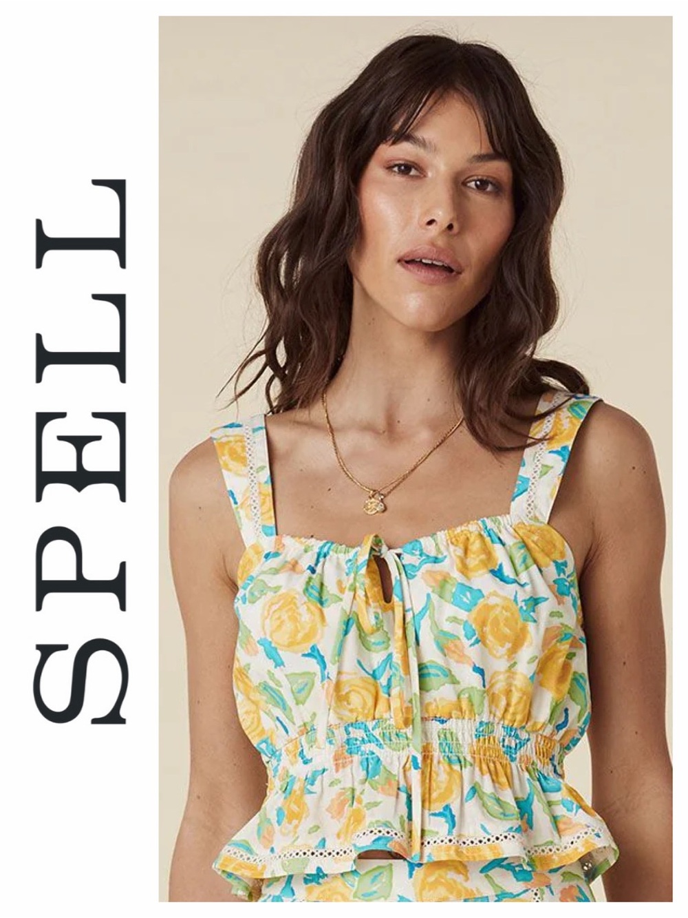 Spell Islamorada Crop Top Small Organic cotton NWOT